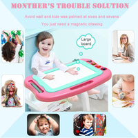 Magnetic Drawing Board,Large Doodle Board Toddler Toys for Girls Boys 3 4 5 6 7 Year Old Kids Gift - Rose - image 2