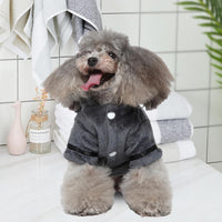 Pet Bathrobe Dog Pajama, Thickened Hooded - Grey / Small - image 3