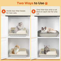 MAHANCRIS Litter Box Enclosure for 2 Cats - White and Black - image 4