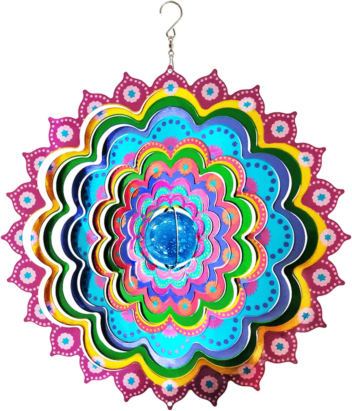 FONMY Wind Spinner Mandala Starry Sky 12 inch 3D Stainless Steel - 12inch / Mgb09