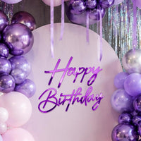 Happy Birthday Sign for Backdrop - Acrylic / Acrylic Purple