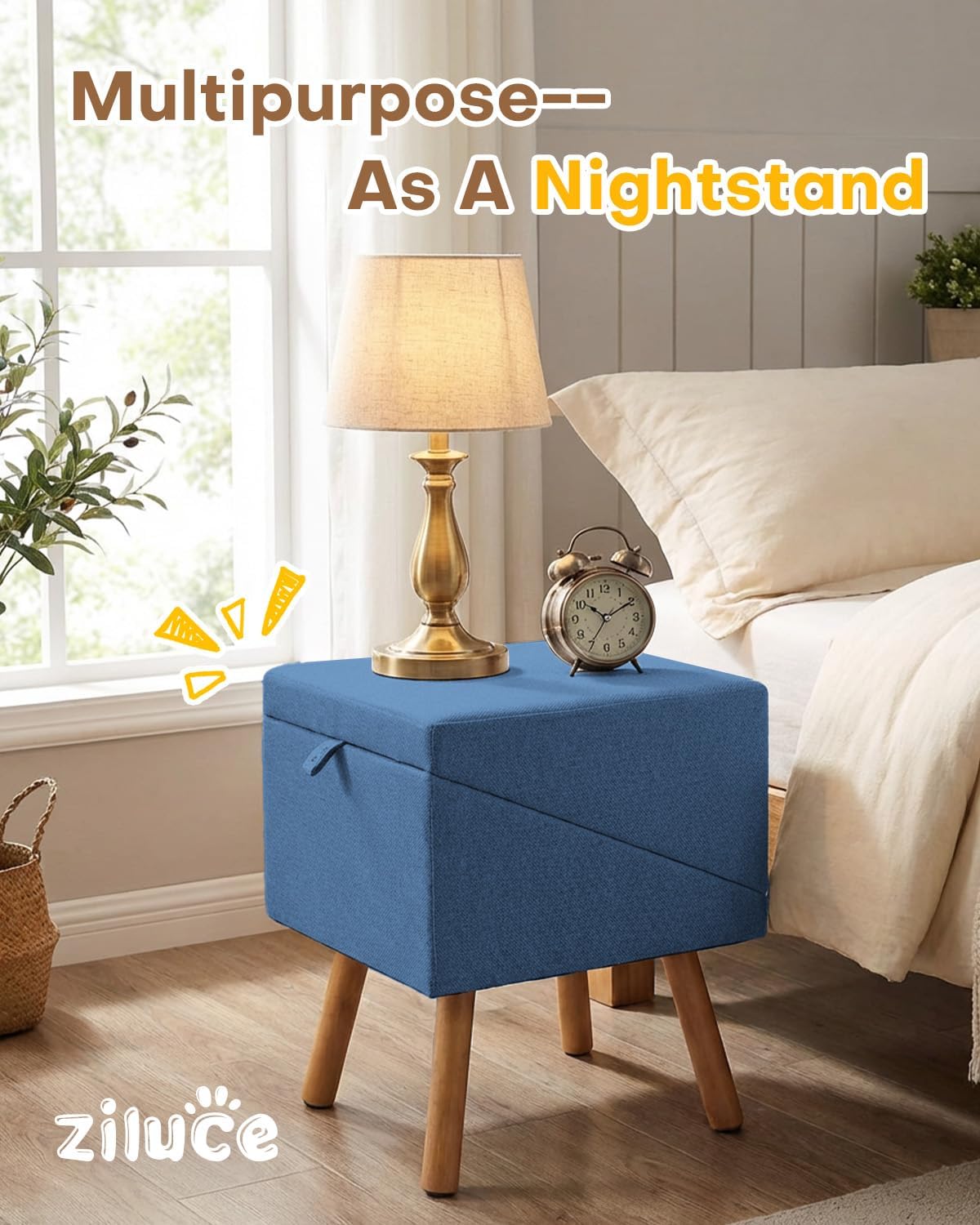 17" H Split Ottoman Dog Ramp for Couch - 21.06" H-Blue - image 3