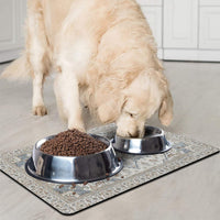 Dog Food Mat for Floors, Absorbent Pet Cat Food Bowl Mat - Bohemia 4 / 24"L x 16"W - image 2