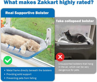 Zakkart Foldable Cat Hammock for Window – Essentials for Cats - Gray Bolster Bed / Medium - image 2