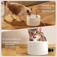 DOOOB Ceramic Cat Water Fountain - White Ceramic Cat Fountain - image 4