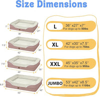 Orthopedic Washable Large Dog Bed - Removable Orthopedic Foam Dog Beds with Bolsters Waterproof Large Dogs Bed and Non-Slip Bottom