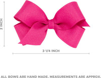 Wee Ones medium smoke blue girls grosgrain hair bow with scalloped edges and no slip clip - view 14