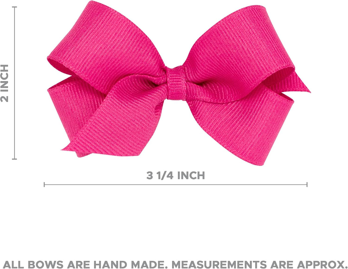 Wee Ones medium smoke blue girls grosgrain hair bow with scalloped edges and no slip clip - view 14