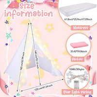 Windyun 4 pack kids sleepover teepee tents with air mattresses, blankets and star lights - view 6