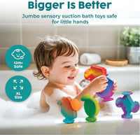 BUNMO Bath Toys Suction, Connect, Build, Create - XL Color Magic - 10 Pk - image 2