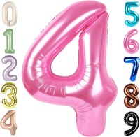 Number Balloons 1st Birthday Decorations - Pink / Number 4