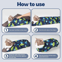 Paw Legend 27.6" Cat Wrap for Grooming Cat Wrap for Cutting Nails Cat - XL(35.4'x35.4") / Alien Cat - image 4