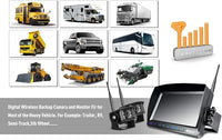 Digital Wireless Backup Camera System Kit, IP69K Waterproof Wireless 2 Rear View Camera + 7’’ LCD Dual Split Monitor for RV/Truck/Bus/Camper/Trailer (WX02)