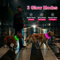 2 Packs Light Up Dog Collar - Green+Pink - image 3