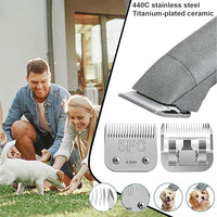 4pcs Dog Grooming Blades Compatible with Andis Dog Clippers,Detachable Ceramic Blade & Stainless Steel Blade (3FC+4FC+5FC+7FC)