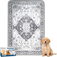 Washable Pee Pads for Dogs, Non-Slip Potty Pads - Grey Medallion / 40"x26" (Pack of 2)