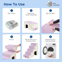Dog Ramp for Large Dogs with Tunnel, 24" H 5 Steps for High Bed – Essentials for Dogs - 5-Steps Curved / Beige Fleece - image 4