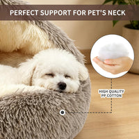 Hooded Donut Dog Bed – Essentials for Dogs - BeigeBrown / Medium 23.6'' - image 2