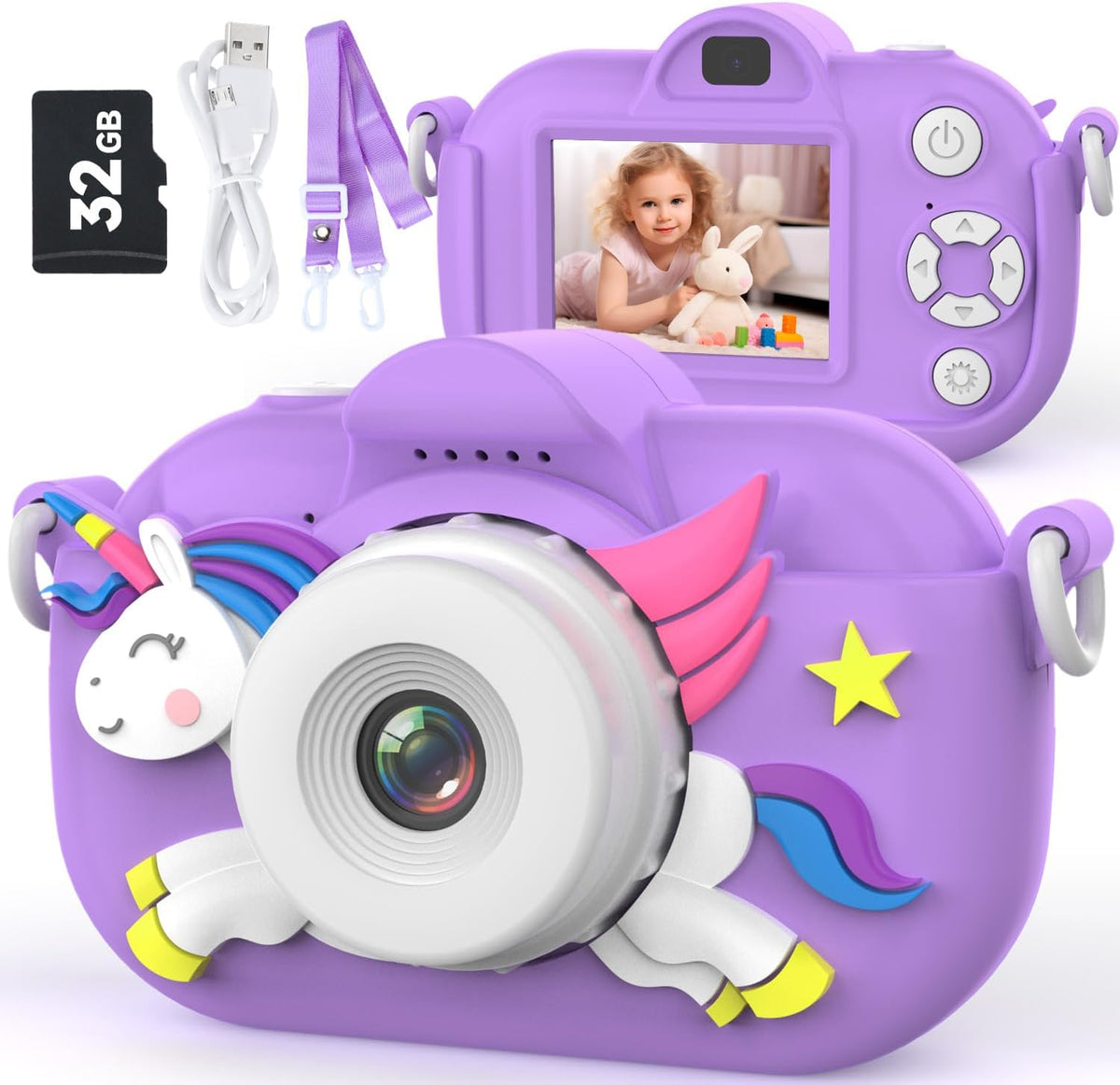 MAVOKIS Kids Camera Digital Camera for Age 3-8 - Plum Purple