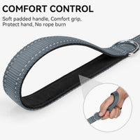 Joytale Reflective Dog Leash for Medium & Large Dogs - 6 ft Narrow / Grey - image 2