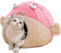 Cat Beds for Indoor Cats-Cat Bed Cave - M 14.6'' / Pink