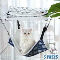 BBTO 3 Pcs Reversible Hanging Hammock Soft Plush for Cat Ferret - Cat - image 4
