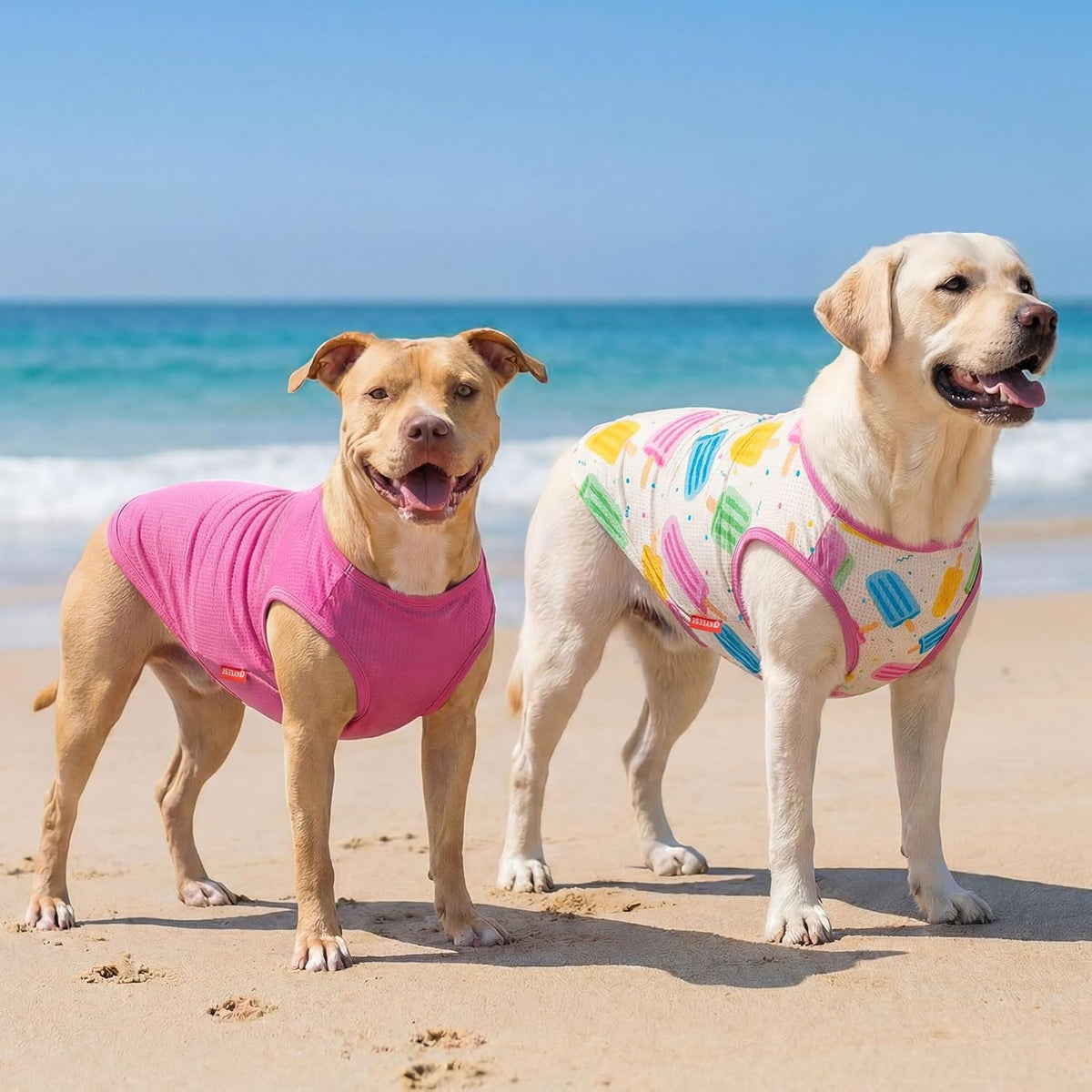 KYEESE 2Pack Dog Shirts for Medium Large Dogs Breathable Mesh Tank Top – Essentials for Dogs - XX-Large (40-55lbs) / 6# 2Pack (Ice Pop+Pink) - image 3