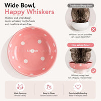 Red Mushroom Cat Bowl, Elevated Ceramic Bowl for Cats – Essentials for Cats - Pink - image 3