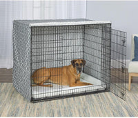 MidWest Homes for Pets Medium Dog Crate Cover - Gray Geometric Pattern / Fits 54-Inch Crate - image 4