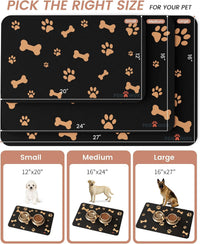 PEISAINOX Cat Dog Food Mat - Black / 16"x27" - image 2