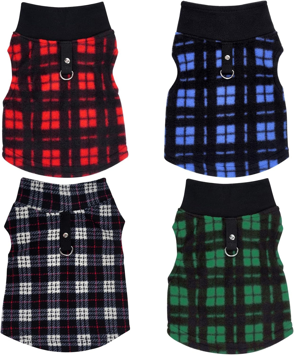 Rbenxia 4-Piece Buffalo Plaid Dog Sweater Set - XX-Large - image 2