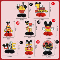 TONIFUL 1st Birthday Black Red Yellow Mouse Themed Table Centerpieces – Fun for Kids & Family - Red Mouse ONE - image 2