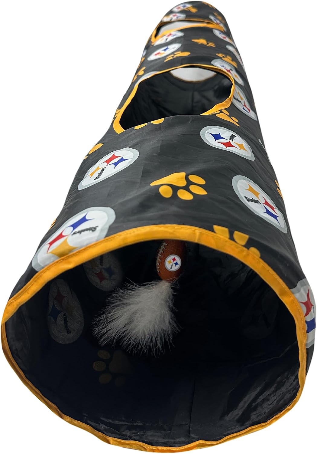 NFL Philadelphia Eagles Cat Tunnel Tube Toy with Plush Football - Pittsburgh Steelers - image 3