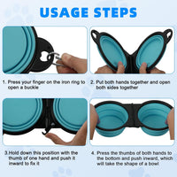 Collapsible Dog Bowls, Small Portable Travel Dog Bowls – Essentials for Dogs - Dark Green - image 4