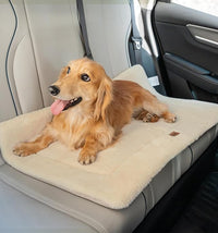 MADE 4 PETS Dog Crate Pad Bed for Medium Large Dogs, Washable & Reversible, Anti-Slip Kennel Mat for Cozy Sleeping, Soft Fluffy Dog Bed for Indoor & Outdoor Use, 35"x23", Beige