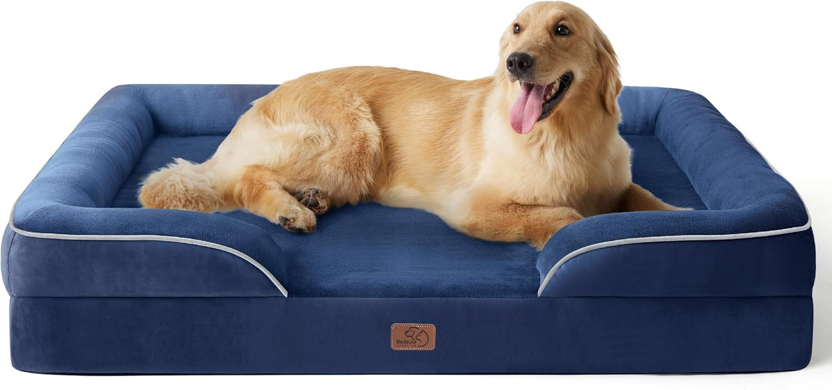 Bedsure Orthopedic Dog Bed Medium Washable Original Design - Blue Navy / 48"l X 35"w X 8"th
