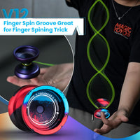 MAGICYOYO V12 Finger Spin Yoyo - Black Blue Red - image 3
