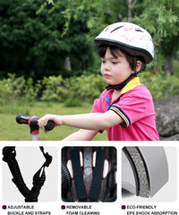 BeBeFun girls bike helmet in pink with 12 air vents and adjustable fit knob, ages 3 to 10 - view 37