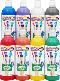 Colorations Paraben-Free Simply Washable Tempera Paint - Paraben-Free Formula / Assorted, 8 Colors