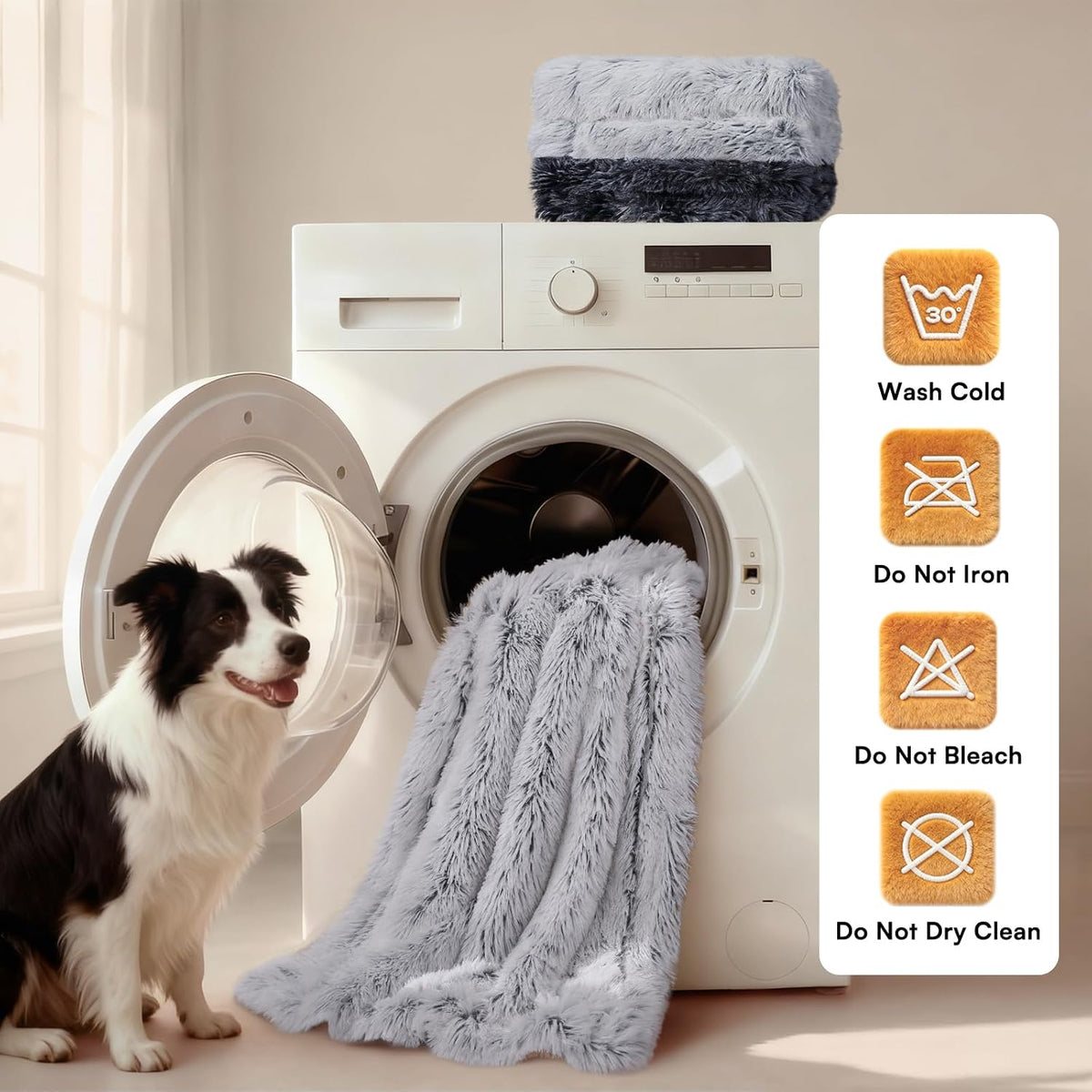 Luciphia Calming Waterproof Dog Blanket - Mist Grey / 60"x80" - image 4