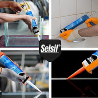 SELSIL Aquarium Silicone Sealant Clear, High Elasticity, Safe for Fish, 100% Solvent Free, 100% Non-Toxic, Fresh and Saltwater, 10.14 Fl oz. (300 ml) Transparent (2 Pack)