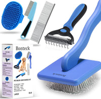 Dog Slicker Brush for Dogs Grooming Kit 5PCS Long Haired Doodles – Essentials for Dogs - Blue