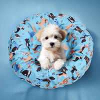 Round Dog Bed Cover Washable Elastic Edged 30×9.8 Inch – Essentials for Dogs - 30*30*9.8 Inch / Blue Dog - image 2