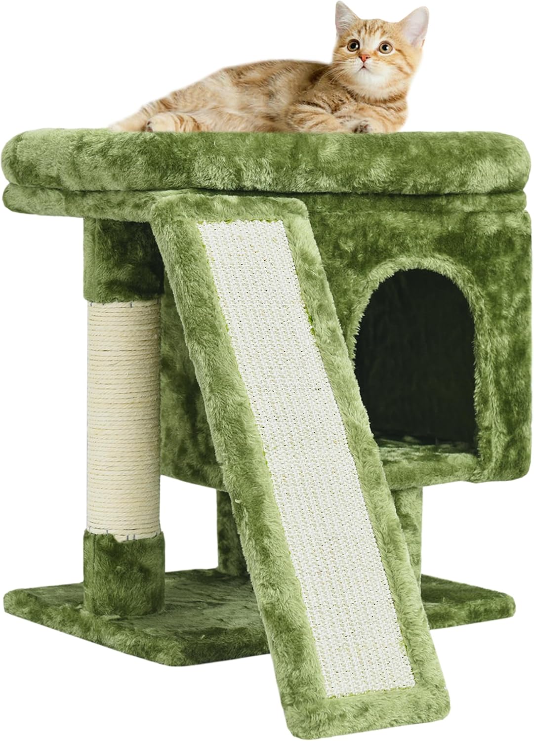 SYANDLVY Gothic Cat Tree with Coffin Bed for Indoor Cats - Green
