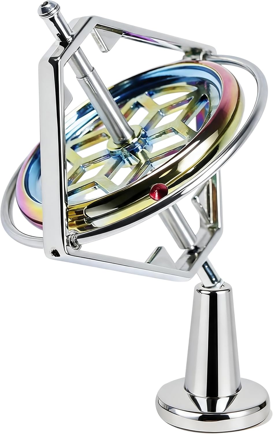 Joytech Precision Gyroscope Metal Anti-Gravity Spinning Top Balance - Silver+colorful - image 2