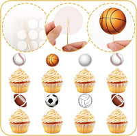 Adecortalk fall cupcake toppers, 48 glitter pumpkin, leaf and turkey picks in 8 designs - view 36