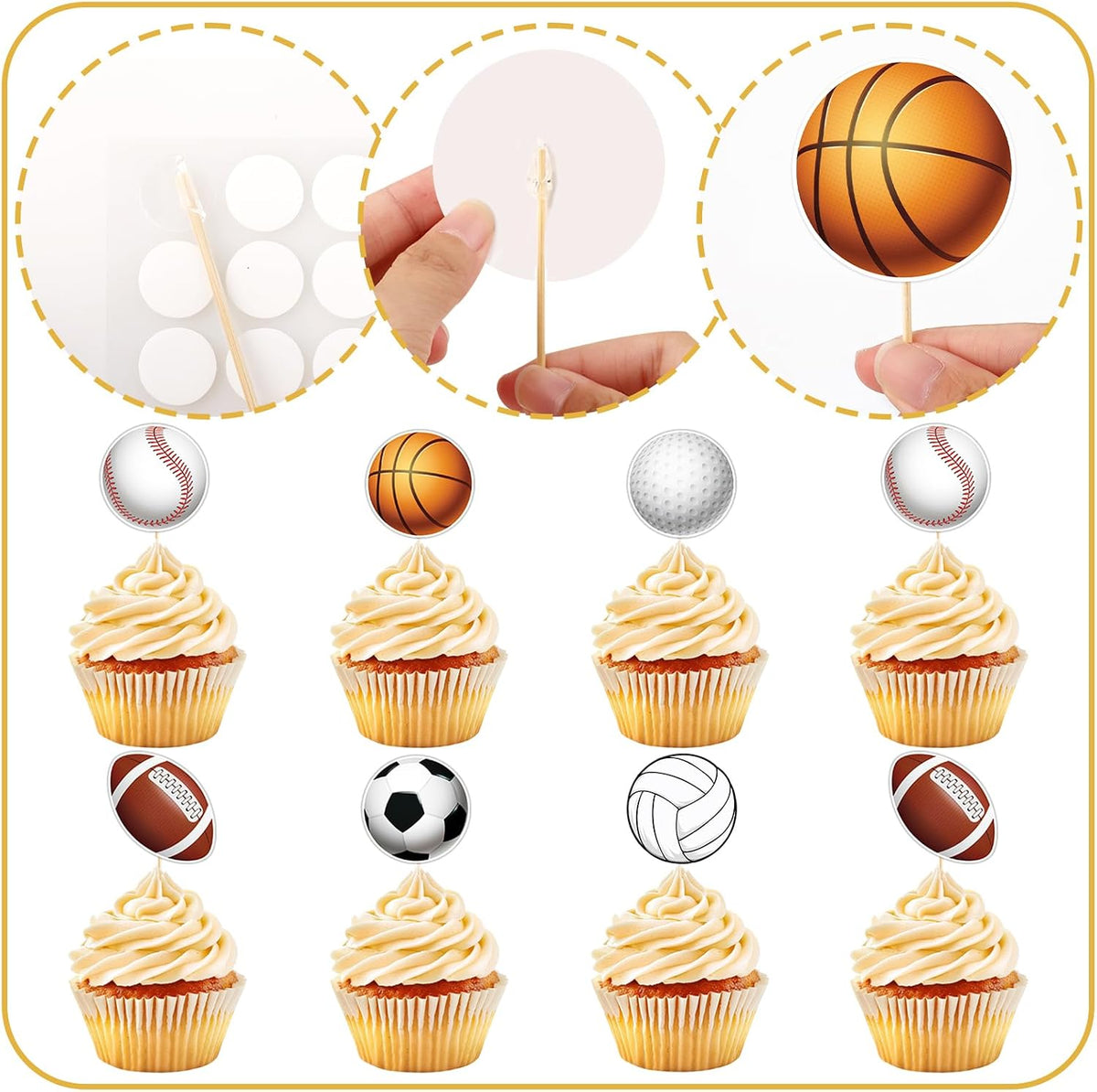Adecortalk fall cupcake toppers, 48 glitter pumpkin, leaf and turkey picks in 8 designs - view 36