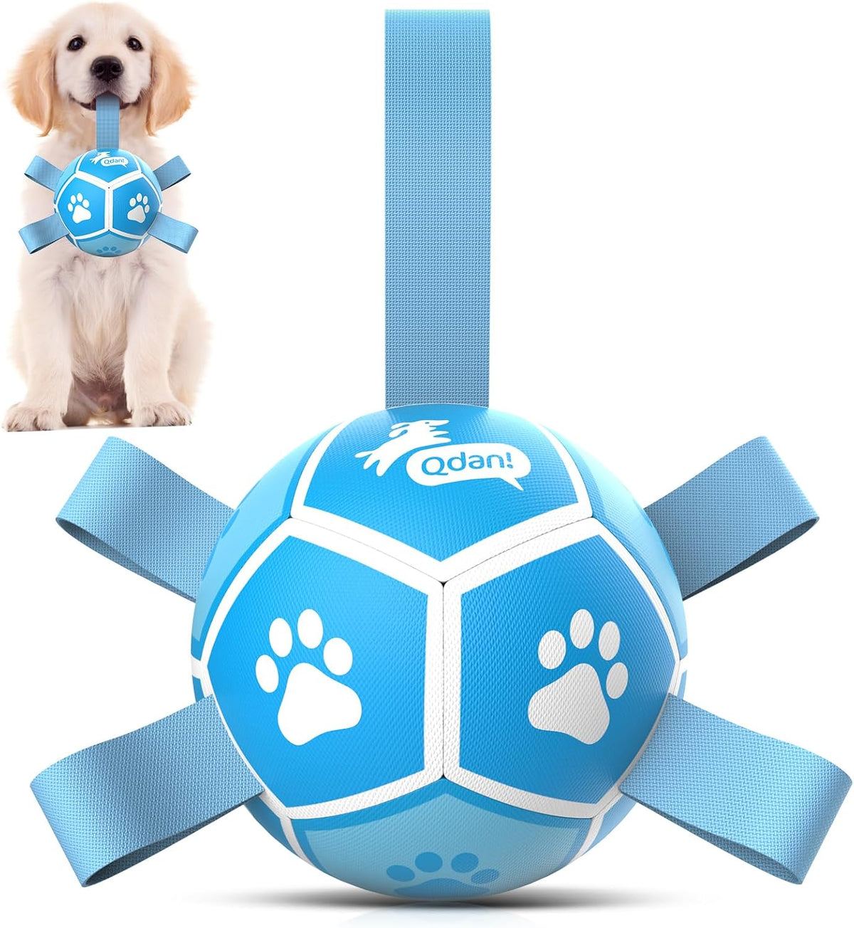 QDAN Dog Balls, Outdoor Dog Toys - Small Size 1 / White-Blue