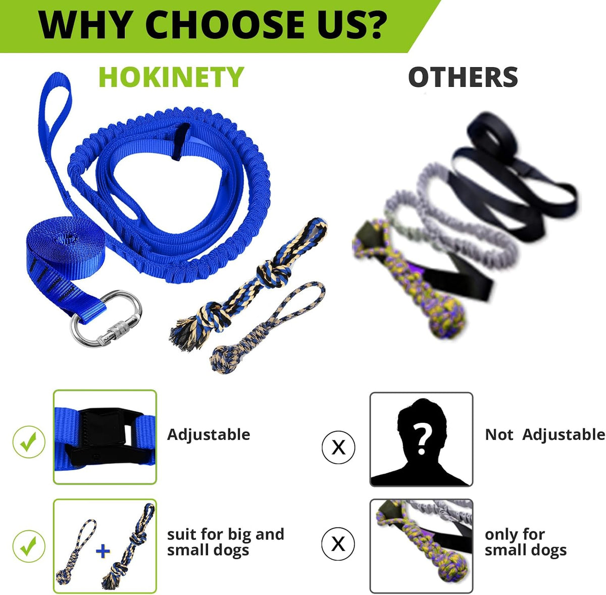 Dog Hanging Bungee Tug Toy: Interactive Tether Tug-of-War for Pitbull - X-Large-Blue-for Single Dog - image 3