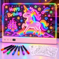 Honesorn 16’’ LED Drawing Board for kids 16 Light Effects White – Fun for Kids & Family - Pink